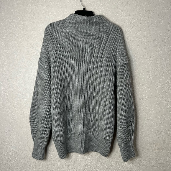 ALFANI Gray Silver Casual Mock neck Pullover Knit Sweater Large - Picture 2 of 6
